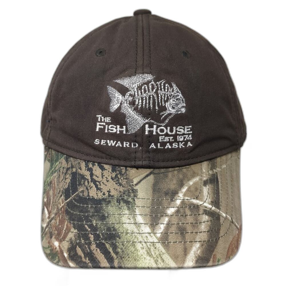 Drift Creek Outdoors Brown Camo Baseball Cap One Size Fish House Seward Alaska